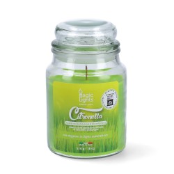 Magic Lights Citronella scent candle with wood wick in jar 510g