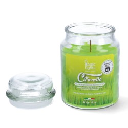 Magic Lights Citronella scent candle with wood wick in jar 510g