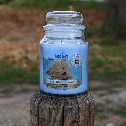 Magic Lights Musk&Talc scent candle with wood wick in jar 510g
