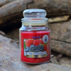 Magic Lights Red Fruits scent candle with wood wick in jar 510g