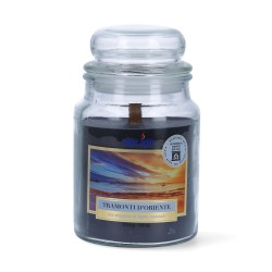 Magic Lights Sandalwood scent candle with wood wick in jar 510g