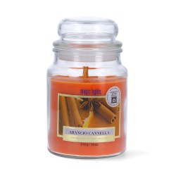 Magic Lights Orange cinnamon scent candle with wood wick in jar 510g