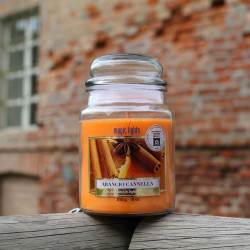 Magic Lights Orange cinnamon scent candle with wood wick in jar 510g