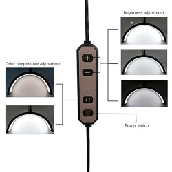 Lamp Moon LED Black table HD-M3X