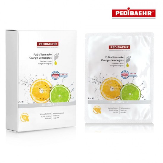 Pedibaehr Wellness Orange-Lemongras fleece foot mask 1 pair