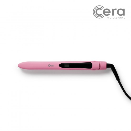 Cera Bullet Pastel Pink hair straightener in arrow shape pastel pink