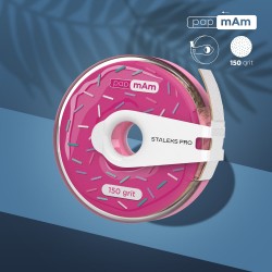 Staleks Pro Expert PapmAm ATC-150W disposable white abrasive tape in a plastic case 7m 150 grit