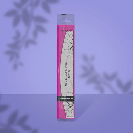 Staleks Pro Expert NFE-40-100/180 crescent shaped mineral nail files 100/180 grit 1psc