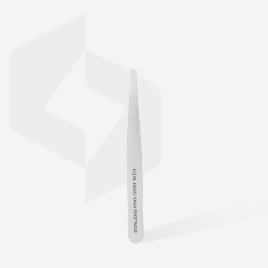 Staleks Pro Expert TE-10/3 eyebrow tweezer with wide bevel
