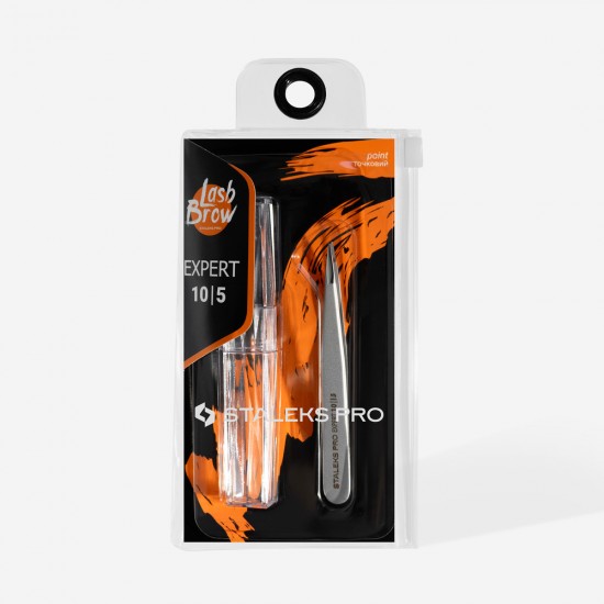 Staleks Pro Expert TE-10/5 eyebrow tweezer with pointed edges