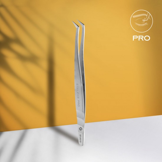 Staleks Pro Expert TE-40/12 professional eyelash tweezers L-shaped 65°