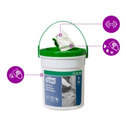 Tork W15 Surface Cleaning Wet Wipes Bucket 58pcs