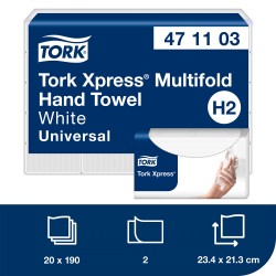 Tork H2 Xpress Multifold Hand Towel White Universal 190pcs