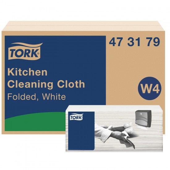 Tork W4 Kitchen Cleaning Cloth Folded White 75pcs