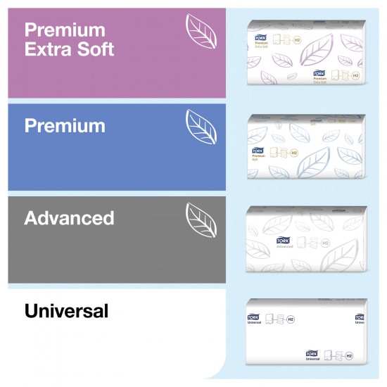Tork H2 Xpress Multifold Hand Towel White Universal 190pcs
