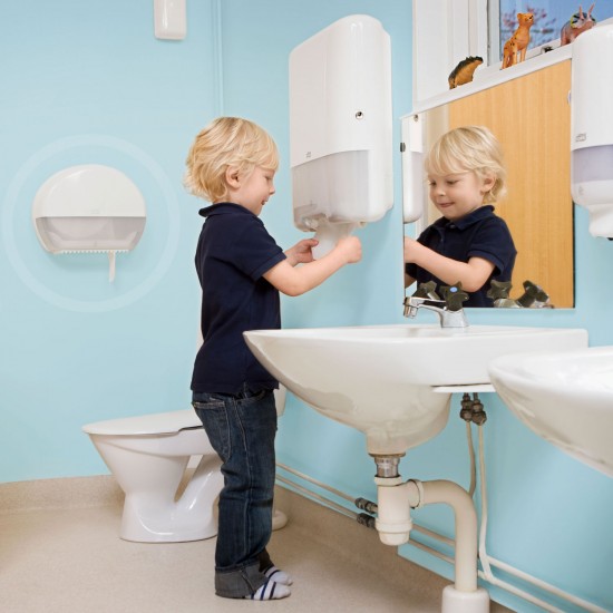 Tork T2 Mini Jumbo Toilet Roll Dispenser White Elevation design