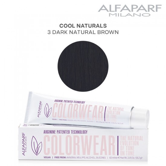 AlfaParf Color Wear hair color Cool Naturals 3 Dark Natural Brown 60ml
