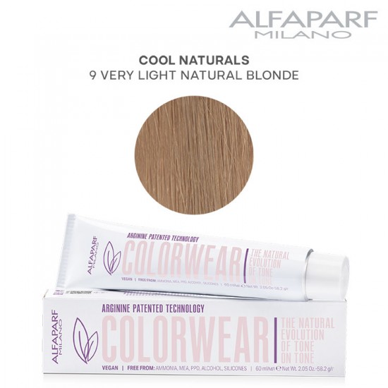 AlfaParf Color Wear hair color Cool Naturals 9 Very Light Natural Blonde 60ml