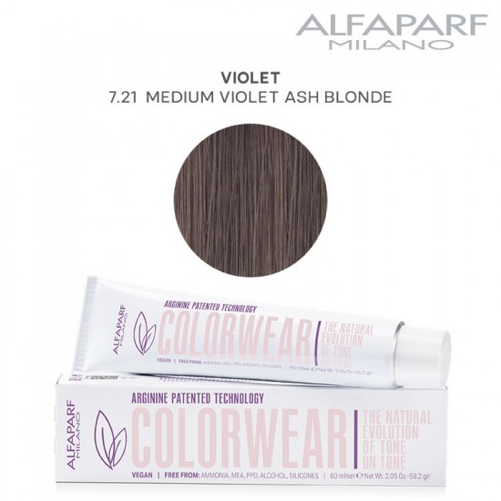 AlfaParf Color Wear hair color Violet 7.21 Medium Violet Ash Blonde 60ml