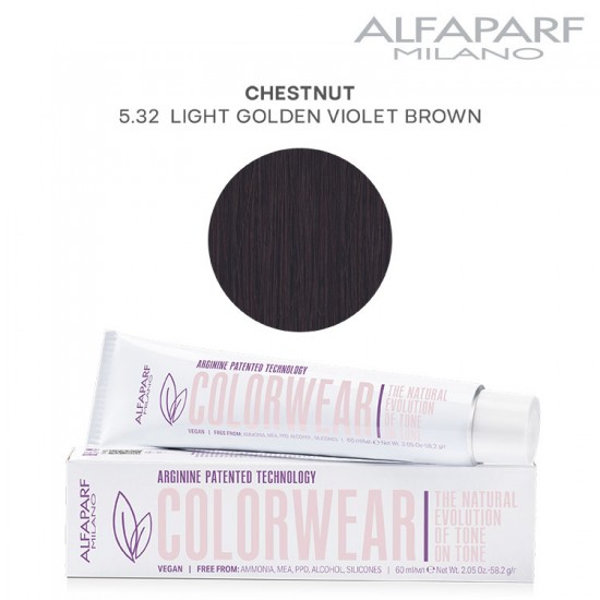 AlfaParf Color Wear hair color Chestnut 5.32 Light Golden Violet Brown 60ml