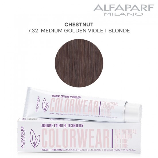 AlfaParf Color Wear hair color Chestnut 7.32 Medium Golden Violet Blonde 60ml
