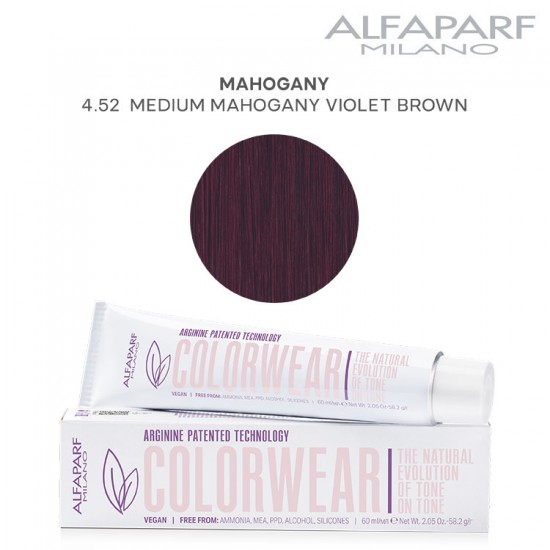 AlfaParf Color Wear hair color Chocolate 4.52 Medium Mahogany Violet Brown 60ml