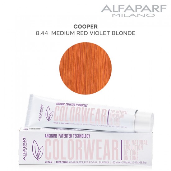 AlfaParf Color Wear hair color Cooper 8.44 Medium Red Violet Blonde 60ml