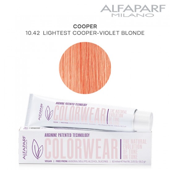 AlfaParf Color Wear hair color Cooper 10.42 Lightest Cooper Violet Blonde 60ml