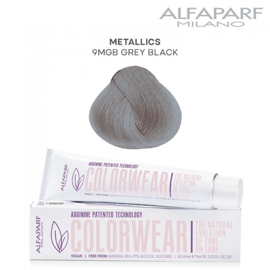 AlfaParf Color Wear hair color Metallics Grey Black 9mgb 60ml