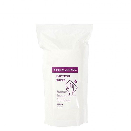 Chemi-Pharm Bacticid Wipes alcoholic wipes for rapid disinfection of medical devices 100pcs