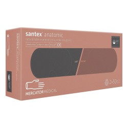 Mercator Santex Anatomic powder-free latex gloves with extended cuff L 50 pairs