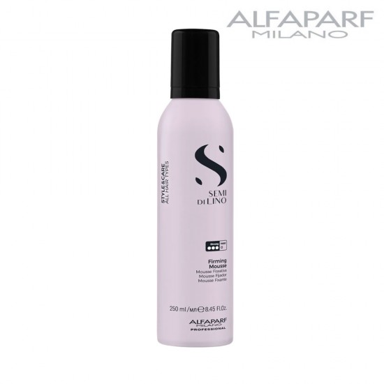 Alfaparf Semi Di Lino Style&Care Firming Mousse strong hold mousse with thermal protection for adding volume to hair 250ml