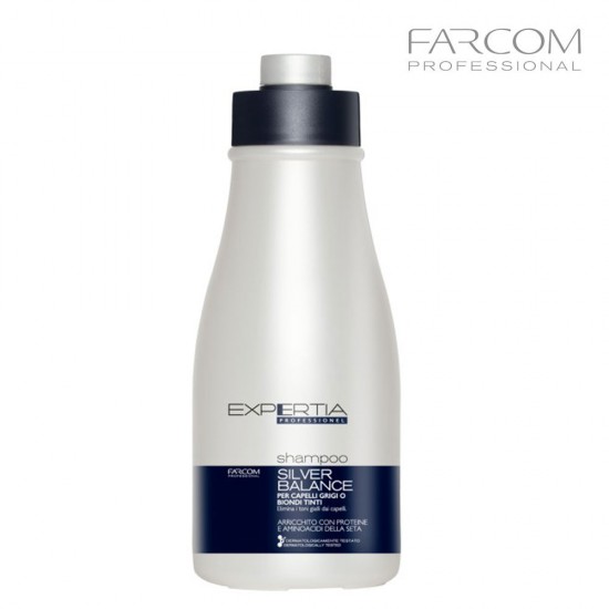 Farcom Expertia Silver Balance shampoo for white, grey or blond dyed hair 1,5L