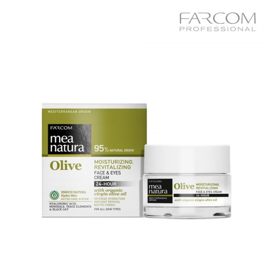 Farcom Mea Natura Olive moisturizing and revitalizing 24-hour face and eyes cream 50ml