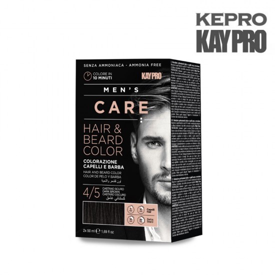 KayPro Men's Care hair and beard colour 4/5 dark brown 2x50ml