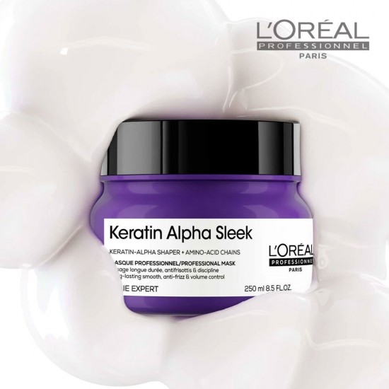 Loreal Serie Expert Keratine Alpha Sleek Mask for long-lasting hair smoothness 250ml