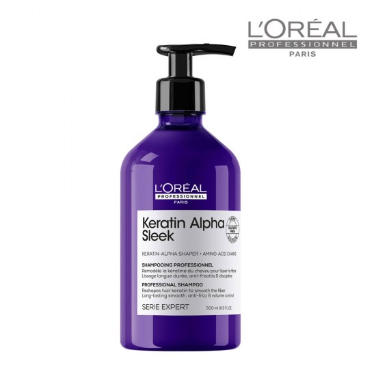Loreal Serie Expert Keratine Alpha Sleek Sulfate-Free shampoo for smooth hair 500ml