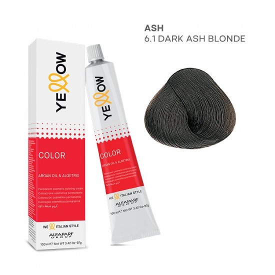 Yellow Color permanent cosmetic coloring cream 100ml Nr.6.1