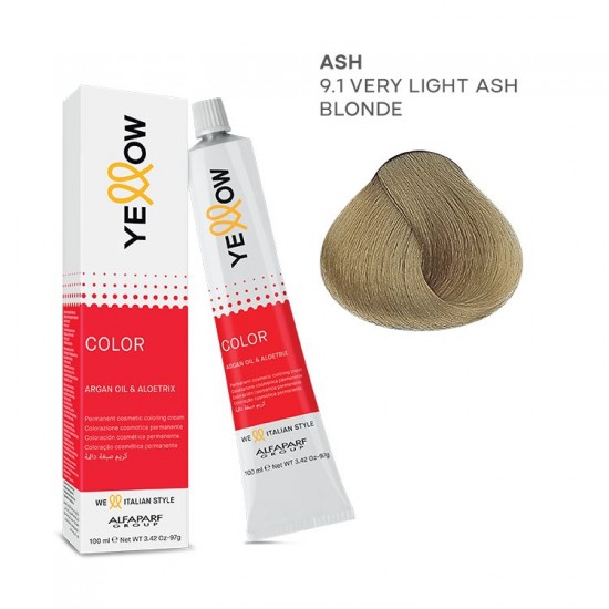 Yellow Color permanent cosmetic coloring cream 100ml Nr.9.1