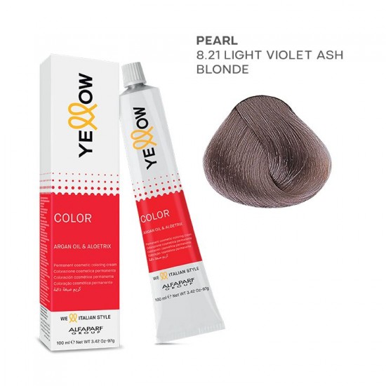 Yellow Color permanent cosmetic coloring cream 100ml Nr.8.21