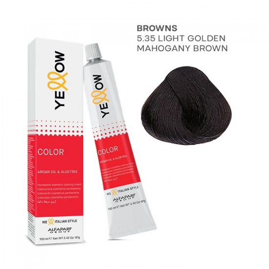 Yellow Color permanent cosmetic coloring cream 100ml Nr.5.35