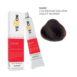 Yellow Color permanent cosmetic coloring cream 100ml Nr.7.32