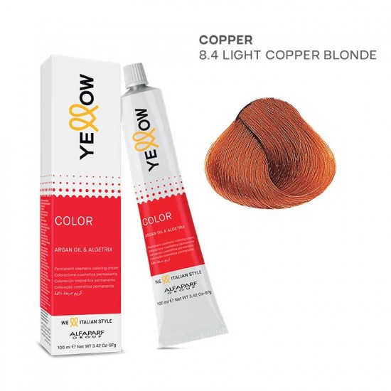 Yellow Color permanent cosmetic coloring cream 100ml Nr.8.4
