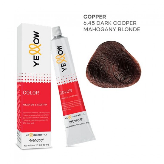 Yellow Color permanent cosmetic coloring cream 100ml Nr.6.45