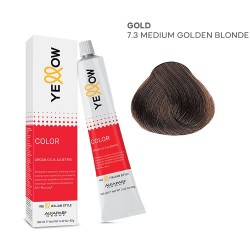 Yellow Color permanent cosmetic coloring cream 100ml Nr.7.3