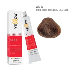 Yellow Color permanent cosmetic coloring cream 100ml Nr.8.3