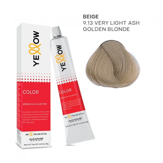 Yellow Color permanent cosmetic coloring cream 100ml Nr.9.13