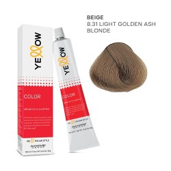Yellow Color permanent cosmetic coloring cream 100ml Nr.8.31