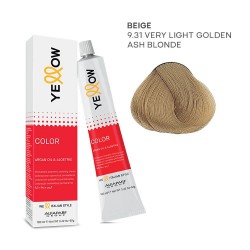 Yellow Color permanent cosmetic coloring cream 100ml Nr.9.31