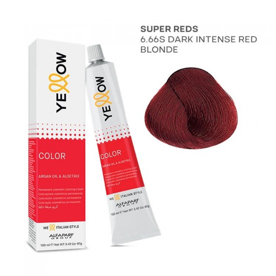 Yellow Color permanent cosmetic coloring cream 100ml Nr.6.66S